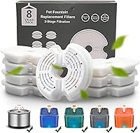 Vista 1 de Filtro de fuente Cat - Filtro de repuesto de filtración múltiple, 8 o 12 paquetes de filtros de fuente de algodón activado para gatos de carbón