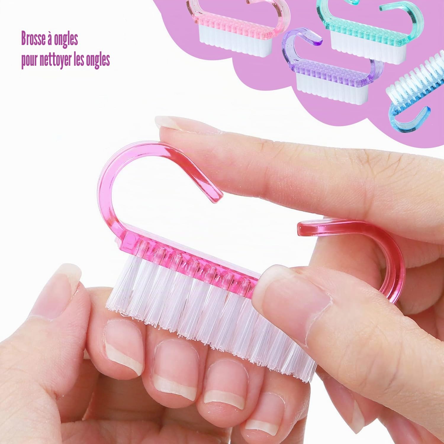 24 Pièces Brosse à Ongles, Brosse de Nettoyage à la Main pour Récurer Les Ongle Brosses à Ongles, Outil de Nettoyage pour Nail Art