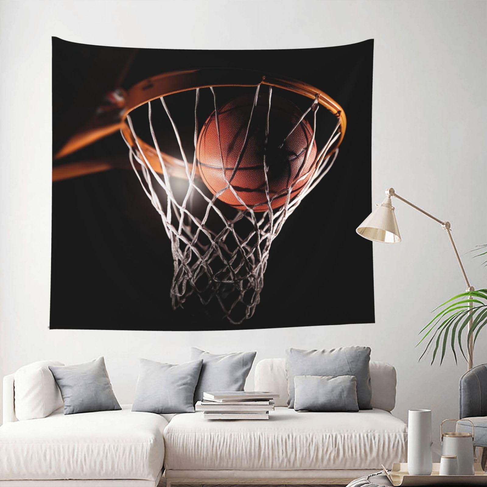 QLDETUPWLX Tapestry 153 X 130 CM Inches Wall Hanging for Living Room Basketball Tapestrys Home Decor Soft Aesthetic Tapestries Hanging Decor Blanket Wall Tapestry for Bedroom Dorm Indoor Outdoor