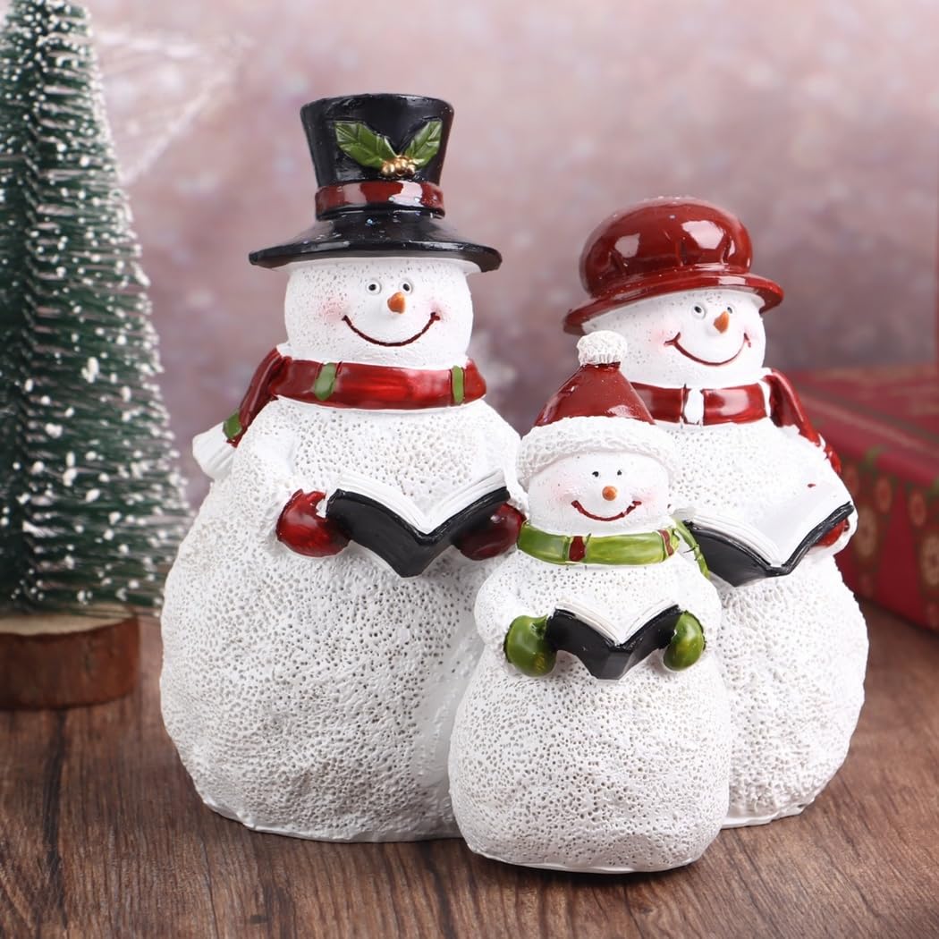 Regalo de decoración de invierno, decoración de muñeco de nieve para fiesta de Navidad, figuras de muñeco de nieve hechas a mano, decoraciones familiares de muñeco de nieve