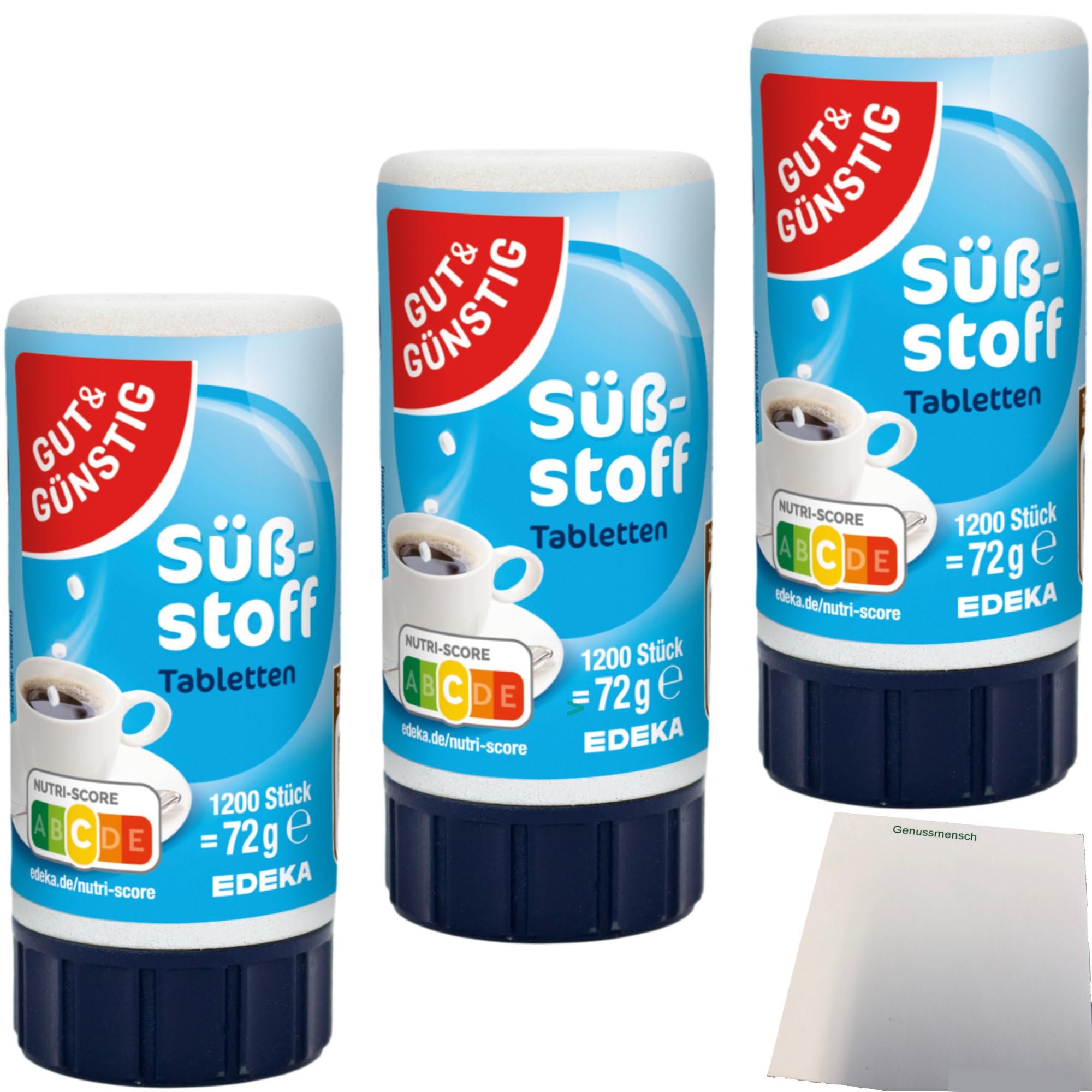 Gut&Günstig Süßstoff-Tabletten 3er Pack (3x72g Spender) + usy Block Lebensmittel & Getränke