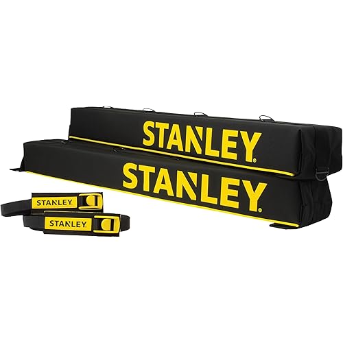 STANLEY S4000 Black/Yellow Universal Soft Roof Rack Pad and Luggage Carrier Kit with Heavy-Duty Tie Down Straps