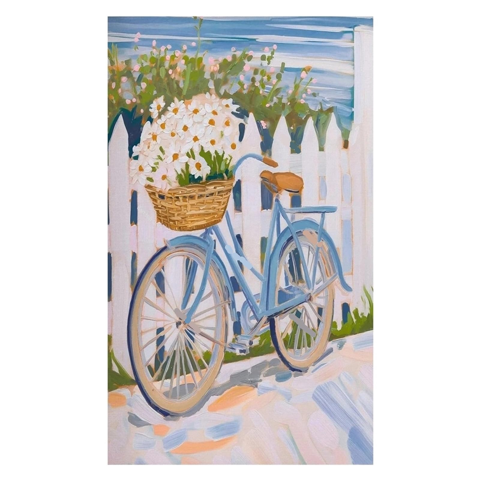 Graiting 1pc Blue Coastal Beach Seashell Sailboat Hydrangea Posters Prints Canvas Painting Wall Art Pictures Living