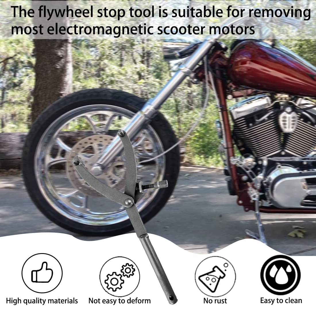 Chiave Frizione per Volano, Chiave Frizione Moto, Attrezzo di Bloccaggio, Chiave Blocca Volano Adotta Design a Forma di y, per Riparazione Rimozione della Frizione del Motociclo