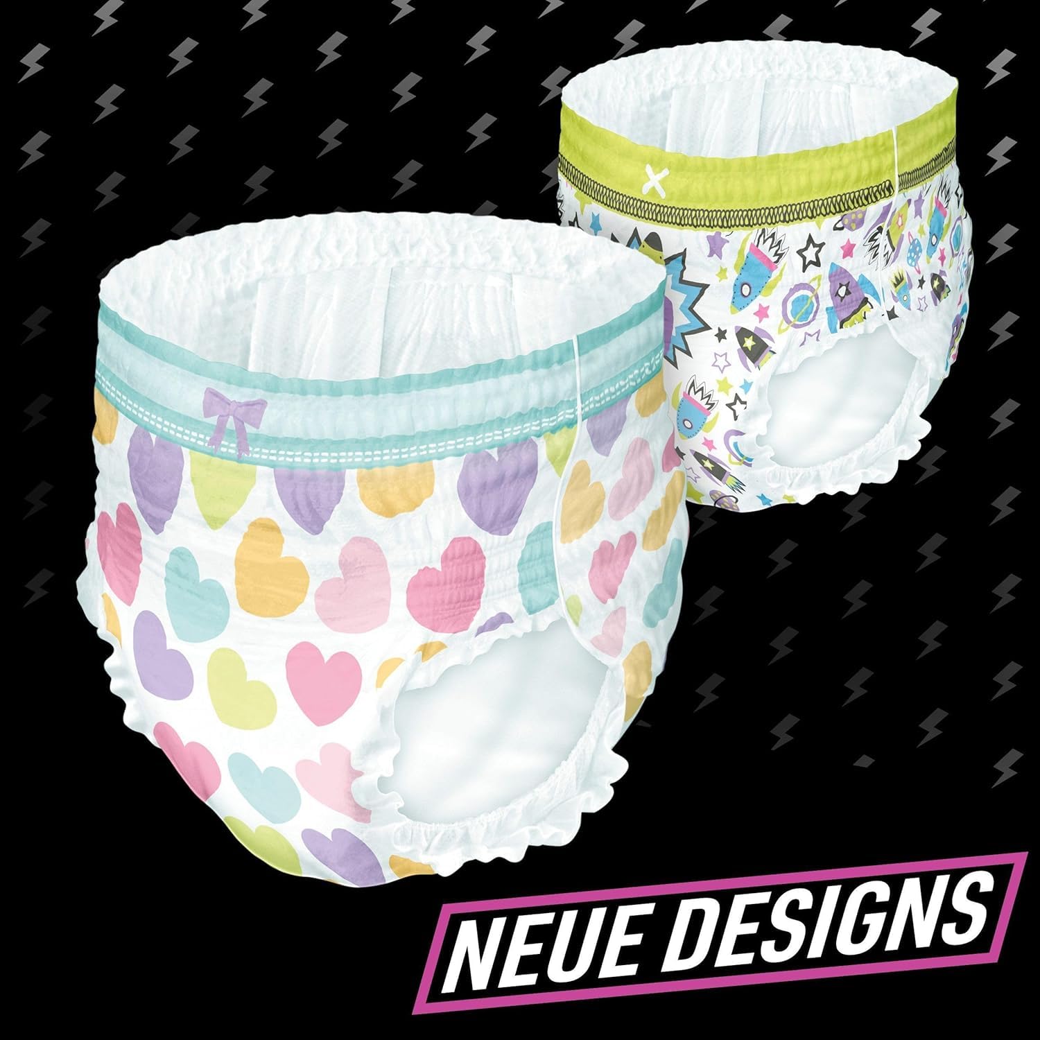 Ninjamas Pyjama Pants Herzen, 9 absorbierende Nachthöschen, 8 Jahre, 27kg-43kg, Auslaufschutz für die ganze Nacht