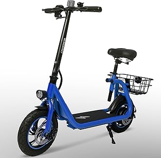 Phantomgogo Electric Scooter for Adults Foldable Scooter with Seat & Carry Basket E-Scooter with Brushless Motor 15MPH 265lbs Max Load E Mopeds for Adults Commuter