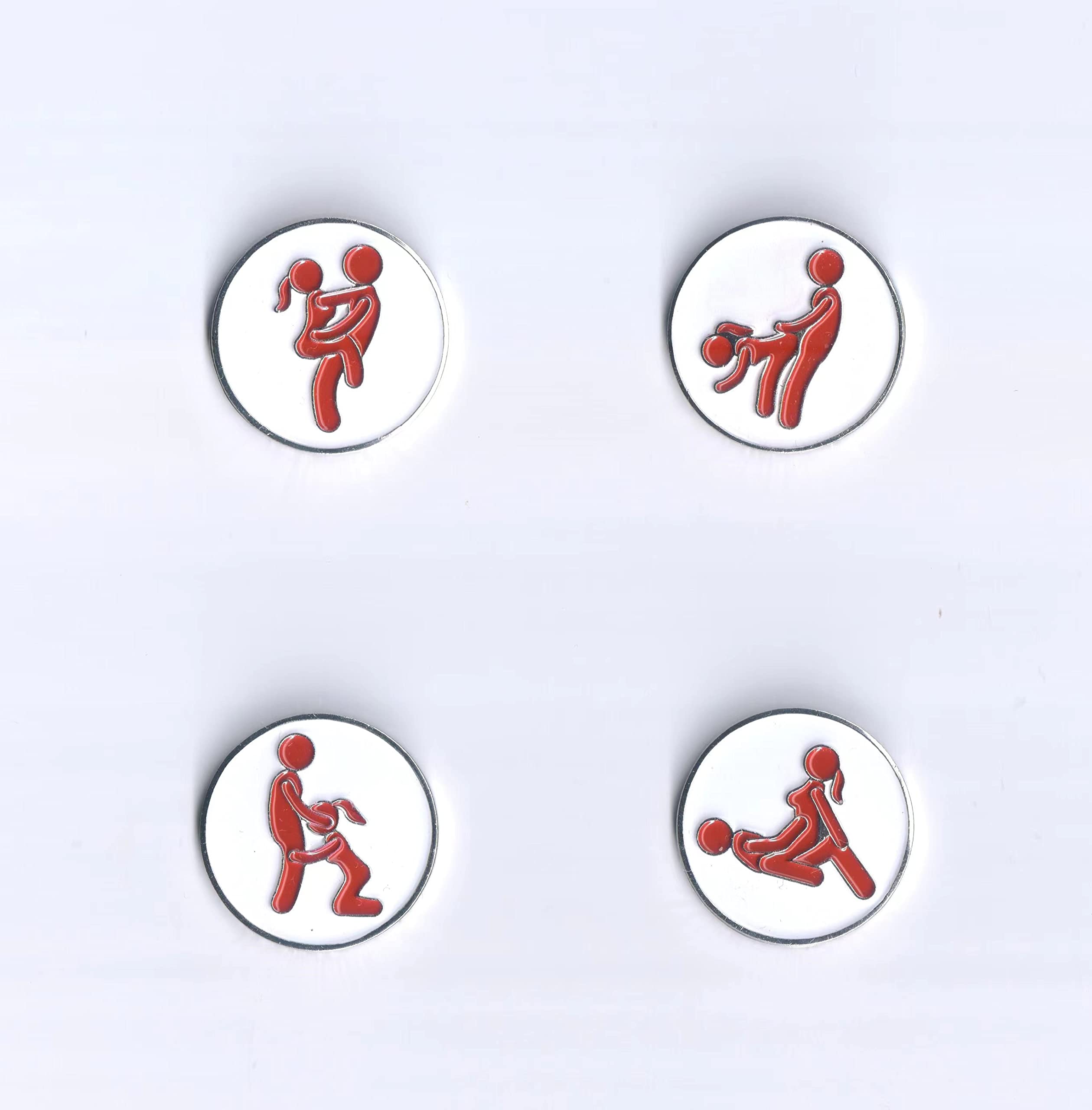 JSWLYWMTPJ 4 PCS Funny Adult Golf Ball Markers for Men Women Golfer Gifts Enamel Technique