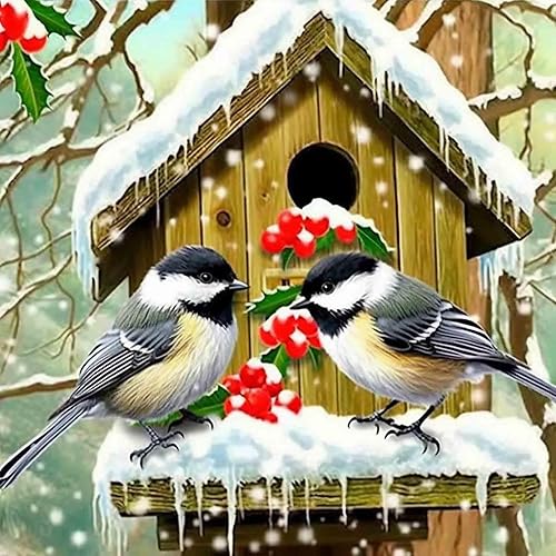 Bimkole Kits de pintura de diamantes 5D para invierno, nido de pájaro, taladro completo, animales, juego de bordado de diamantes de imitación, disponible en Yaxa Colombia
