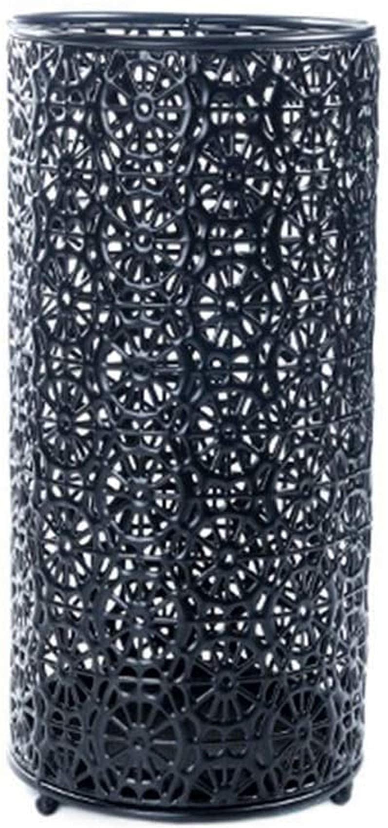 Porte-parapluie en fer forgé robuste Nizer, panier de rangement noir anti-corrosion