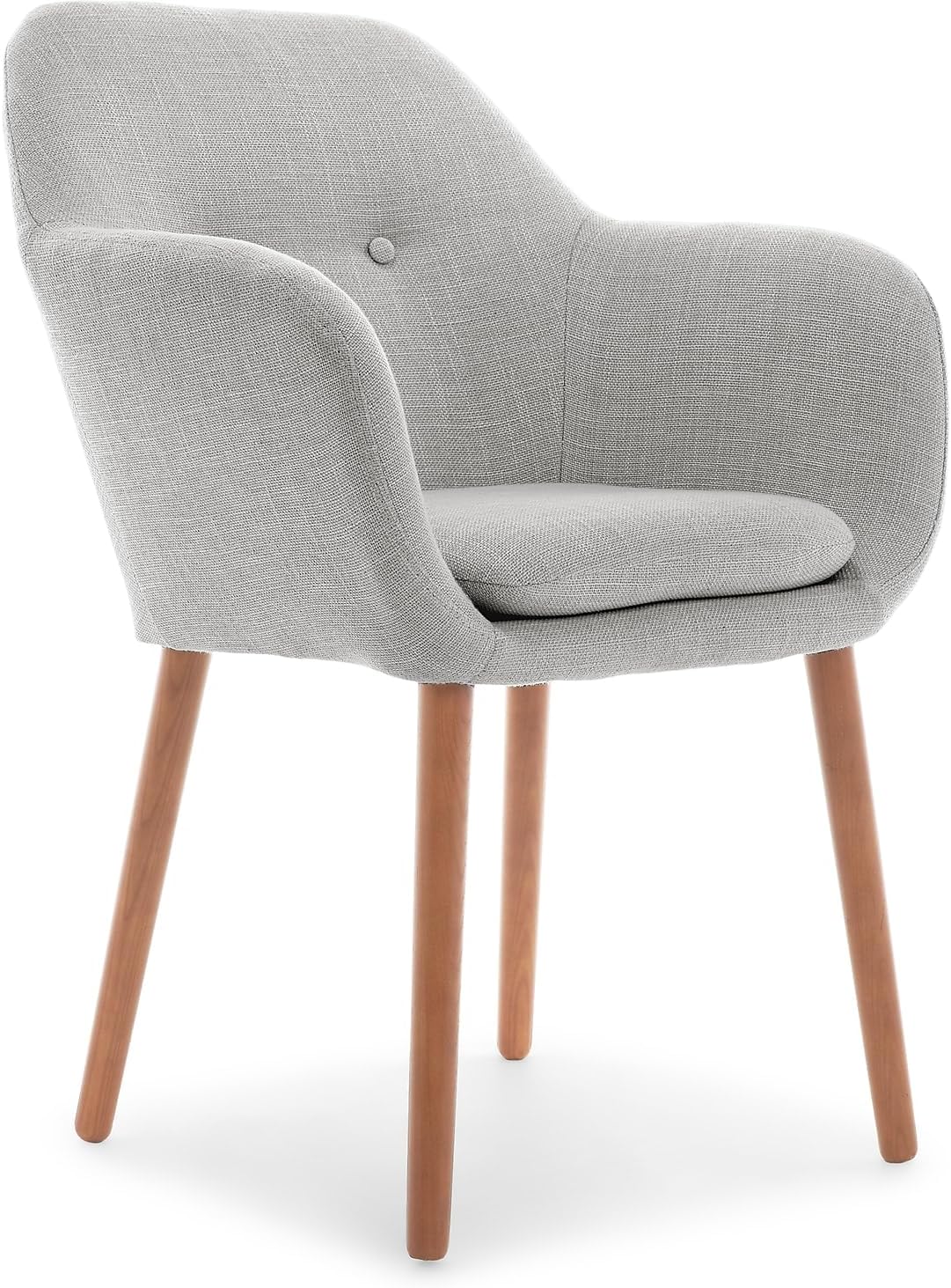 Elle Decor Roux Mid-Century Living Room Accent Armchair, Soft Sofa, Upholstered Linen Fabric Cushion Seat Chair