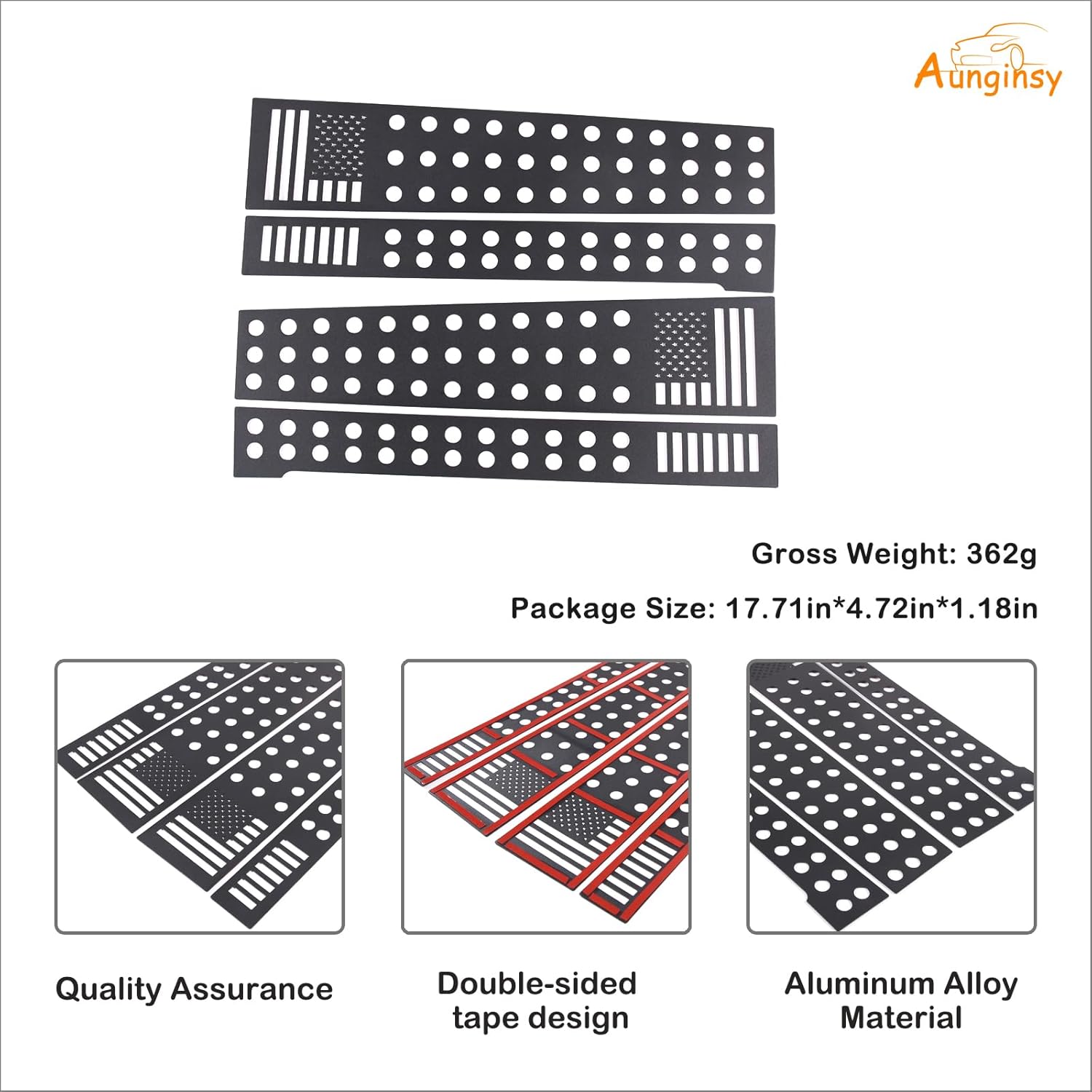 Car Door Window Centerpillar Honeycomb Trim Cover Fit Toyot@a FJ Cruiser 2007-2024 Exterior Side Door Window Center Pillar Post Molding Decorative Panel Protect Cover American Flag Pattern Accessories