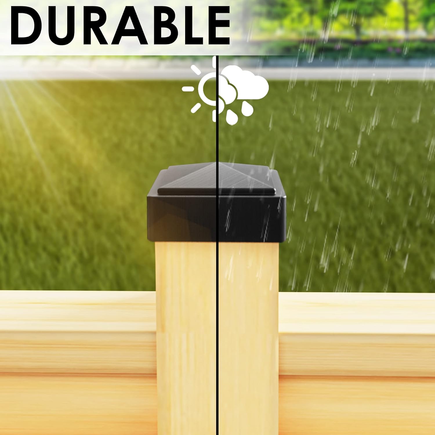 2x2 Fence Post Black Plastic Caps for Metal, Plastic,Vinyl or Wood (Pack of 16)