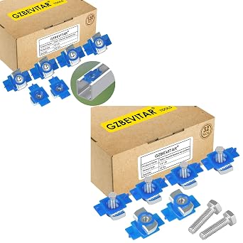 Nylon Channel Squeeze Nut, 1/4""-20 Strut Channel Cone Nuts - 120 Pcs, 1/4""-20 Nylon Channel Squeeze Nut and Bolt - 32 Pcs