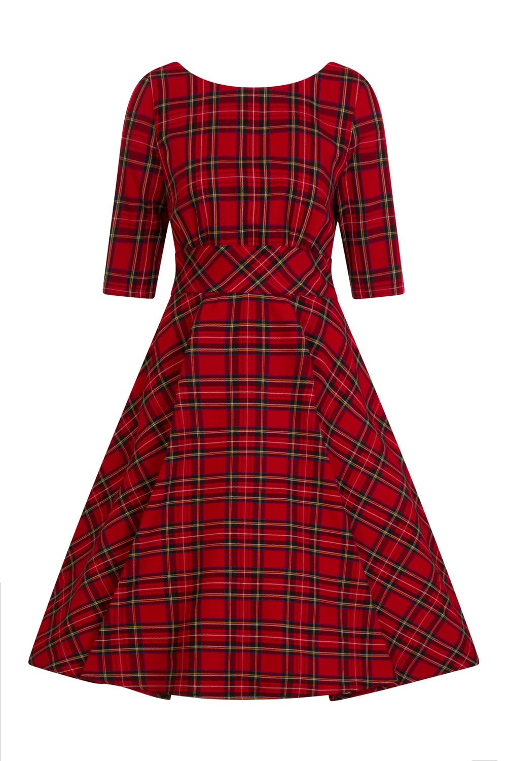 Hell Bunny Women's Tartan Midi Dress - Red - Size M