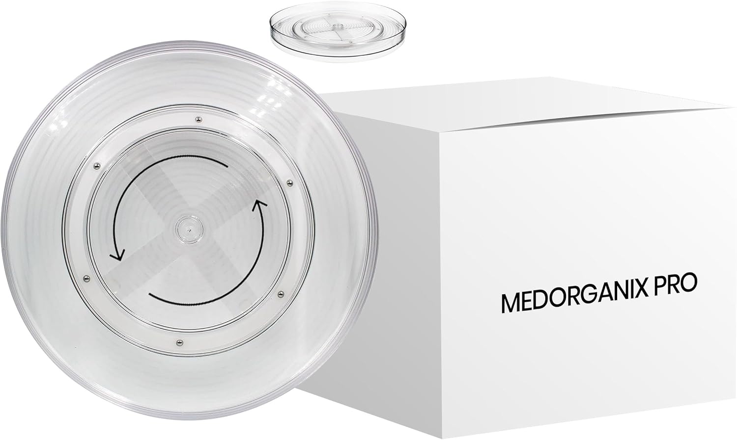 Case of 12 – Lazy Susan Turntable Organizer – MedOrganix Pro – 11.5" Clear Heavy-Duty Plastic – Institutional Use for Clinics, Medical Cabinets, & Nursing Stations