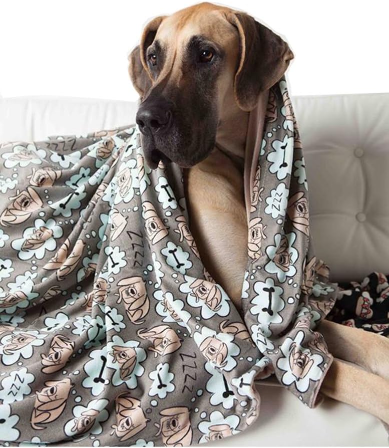 UTEX Premium Microfiber Pet Blanket, for Small/Medium/Large Dogs, Puppy Kitten Bed, Warm, Soft, Plush (Large (57" x 47"), Sleeping Dog)