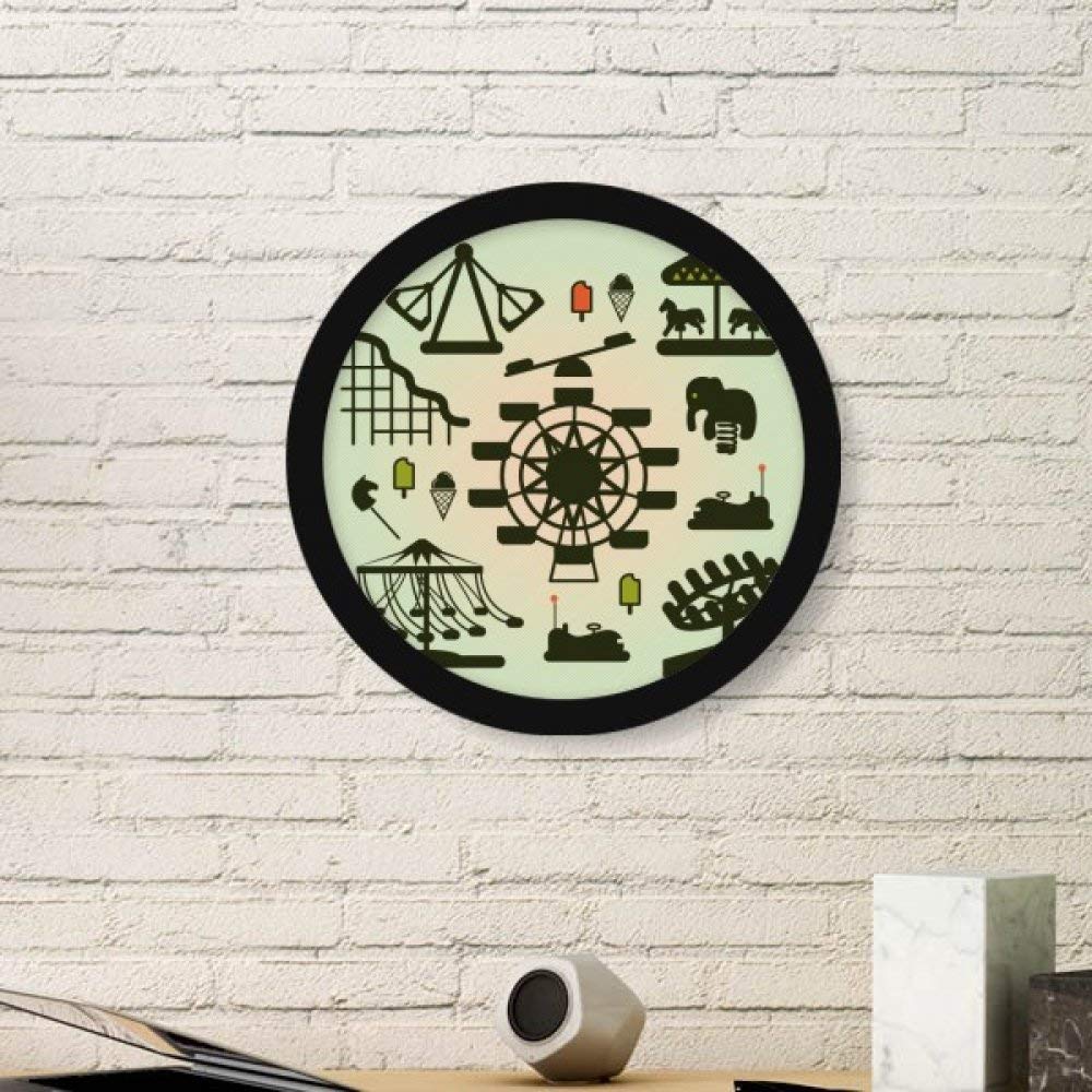 Stickers muraux et peintures d'art avec cadre photo noir rond au motif de parc de nuit