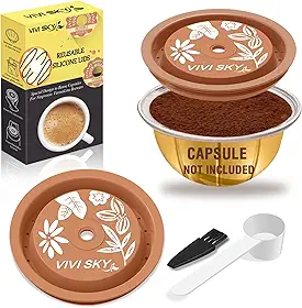 VIVI SKY Tampas de cápsula de café reutilizáveis funcionam com cápsulas N*espresso Vertuolina, tampas de silicone de grau alimentício usadas para todos os tamanhos de cápsulas recarregáveis de