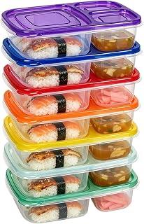 Meal Prep Containers - 3 Compartment Food Storage, Stackable Lunch Boxes | School Food Container for Picnic School Restaurant Home Camping Refrigerator Microwave