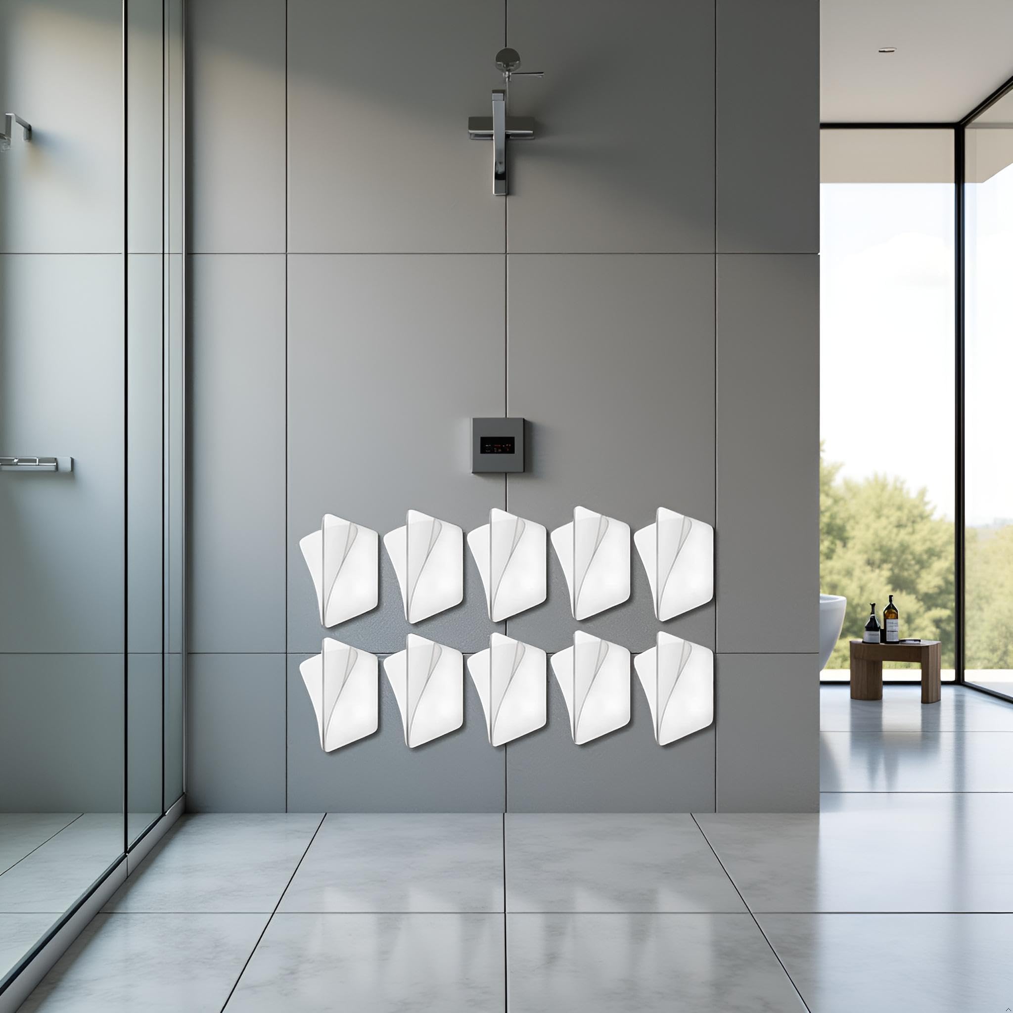 10 almohadillas adhesivas transparentes de repuesto para montaje en pared para cocina, baño, ducha, organizador de bastidor, ganchos adhesivos sin clavos, accesorios de ducha (adhesivo de doble cara)