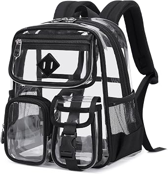 PIG PIG GIRL Mini Clear Backpack for Stadium Events, Small Clear Bag for Child for Festival Concert,BlackNot Fits School