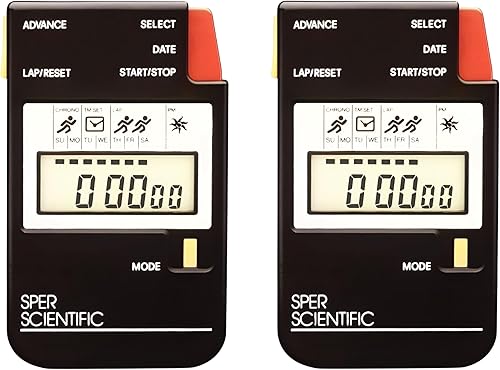 Sper Scientific Cronómetro digital de pantalla grande con funciones de reloj y alarma 810022 - Temporizador LCD fácil de leer, cronómetro duradero y