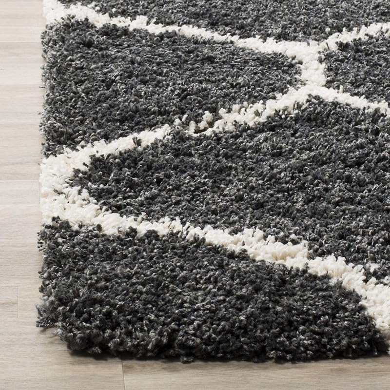 Image of TRANQUIL Polyester Fluffy Fur Rug Shaggy Modern Carpet for Living Room, Bedroom, Guest Room, Kids Room (6x9 Feet, Grey Ivory)