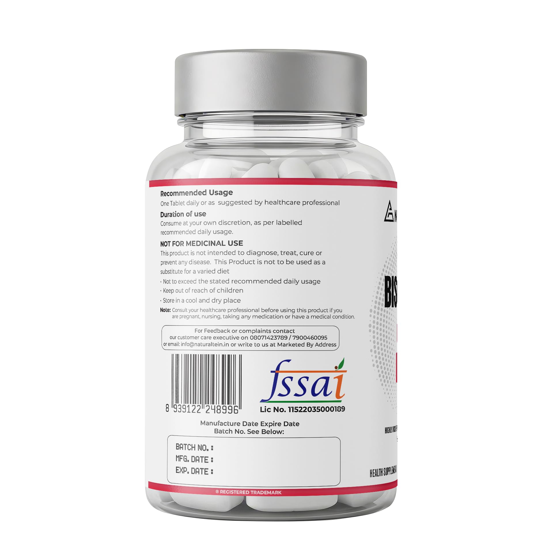 NATURALTEIN Iron Bisglycinate with Vitamin C – 60 Tablets | 29 mg Elemental Iron | Gentle on Stomach | Supports Women’s Energy, Vitality & Healthy Blood Levels
