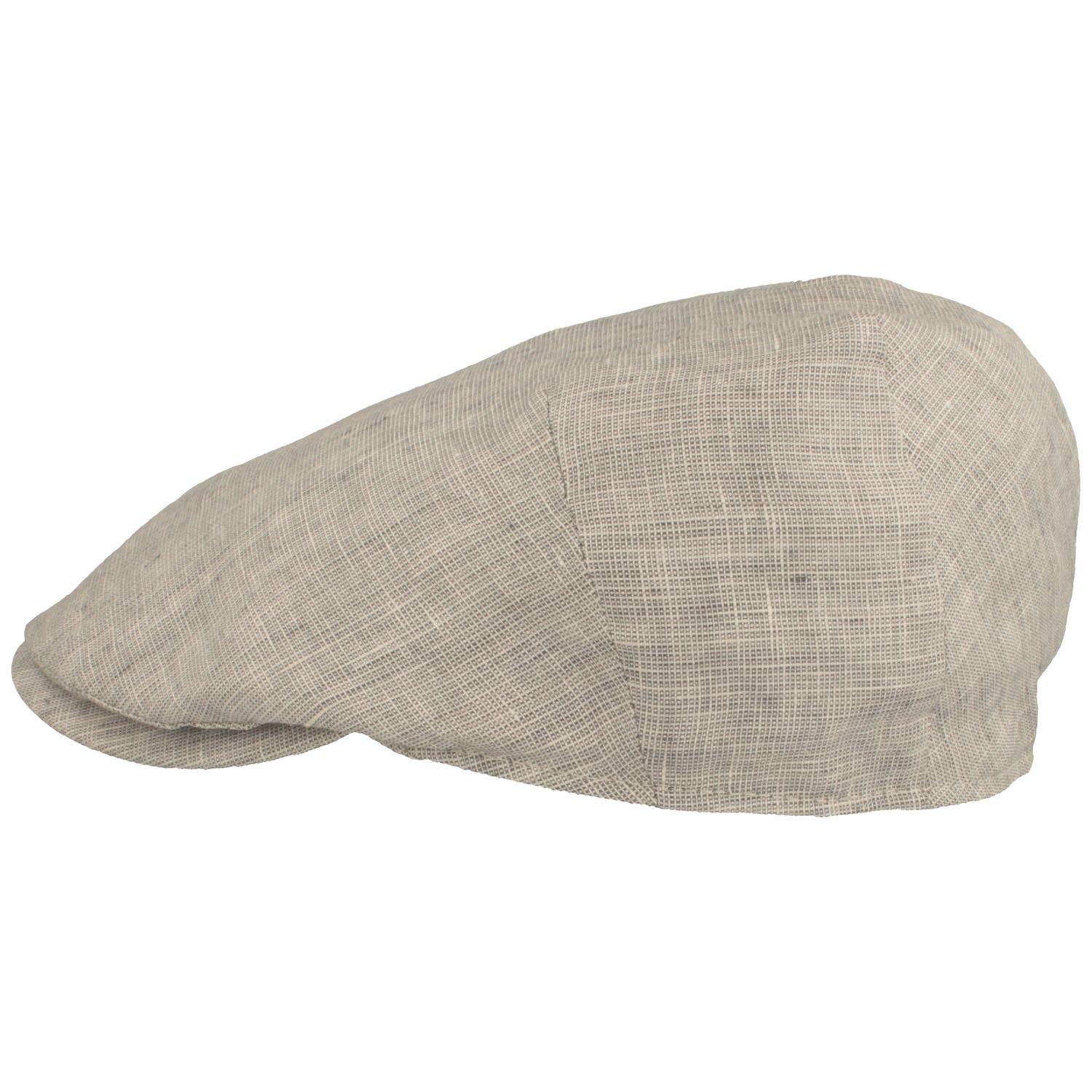 Breiter Gorra Corredera Plana para Hombre 100% Lino con Forro de Algodón, Especialmente Ligera y Cómoda