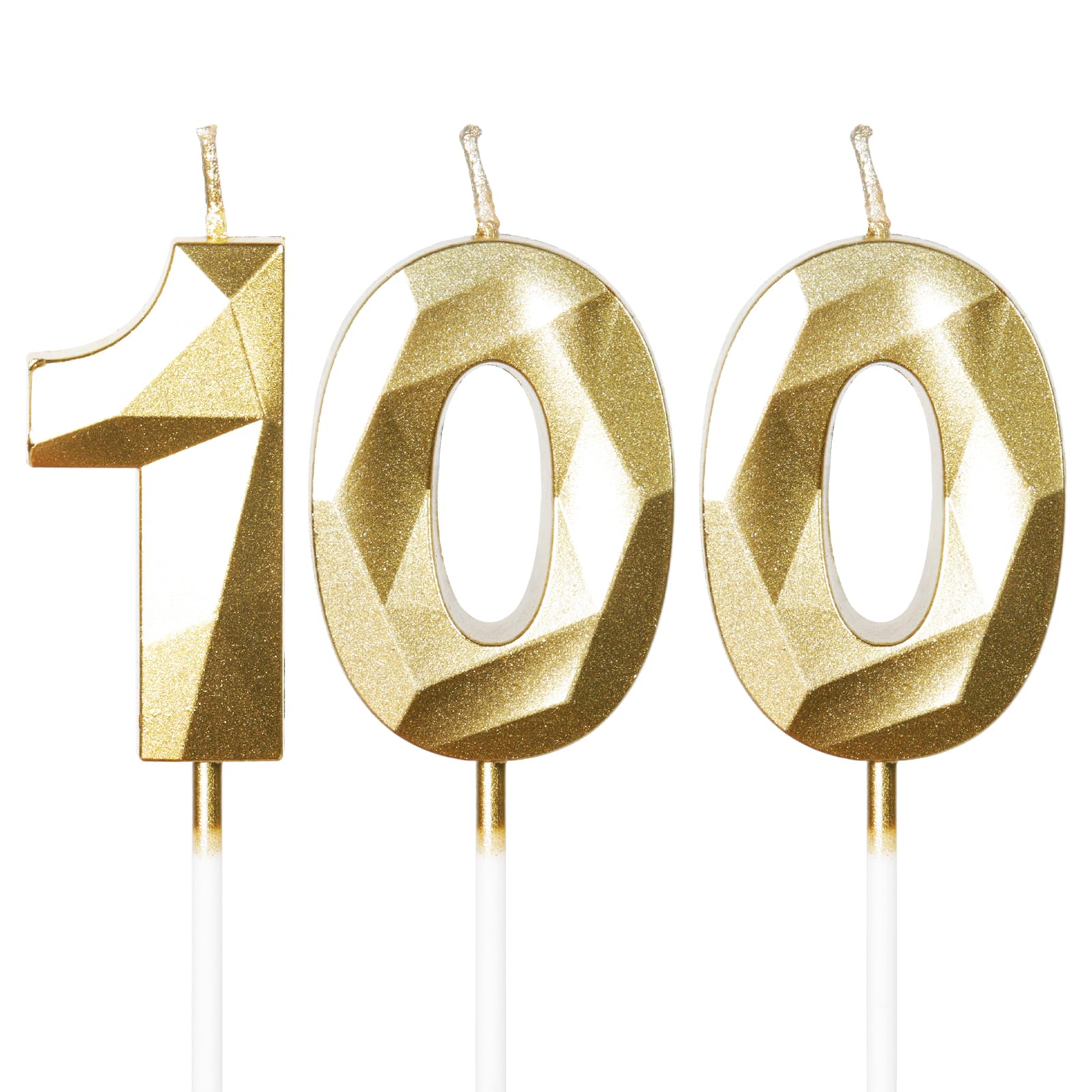Yiran 50th Birthday Candles, Gold Number 50 Happy Birthday Candles, Cake Topper Decorations for Birthday Party, Wedding Anniversary Celebration Supply — view 185