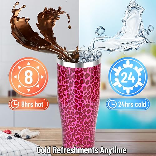 Miniatura 2 de Zukro Vaso de 40 onzas con asa superior y popote, botella de agua de acero inoxidable con aislamiento sin sudor y popote abatible para exteriores,