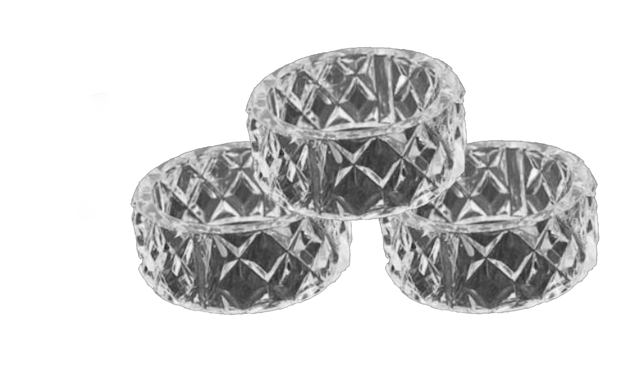 12 Crystal Cut Glass Look Plastic Napkin Rings Fun and Elegant 2