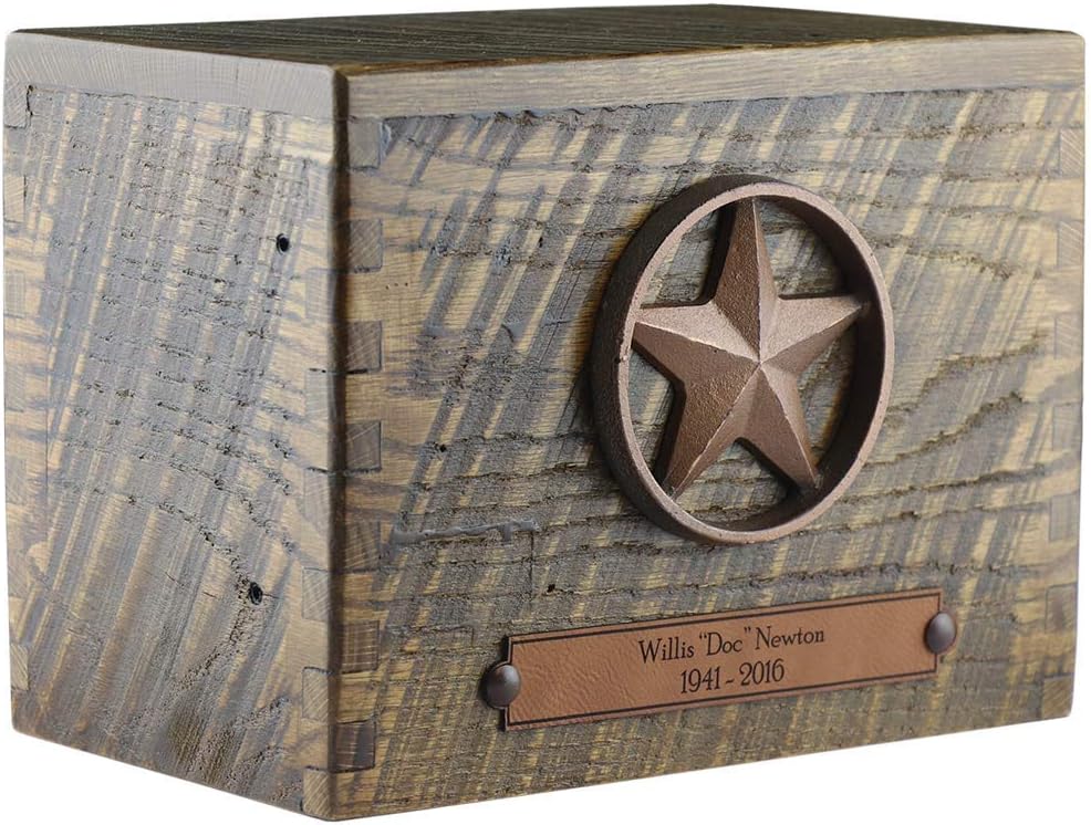 Reclaimed Barn Wood Cremation Funeral Urn for Human Ashes