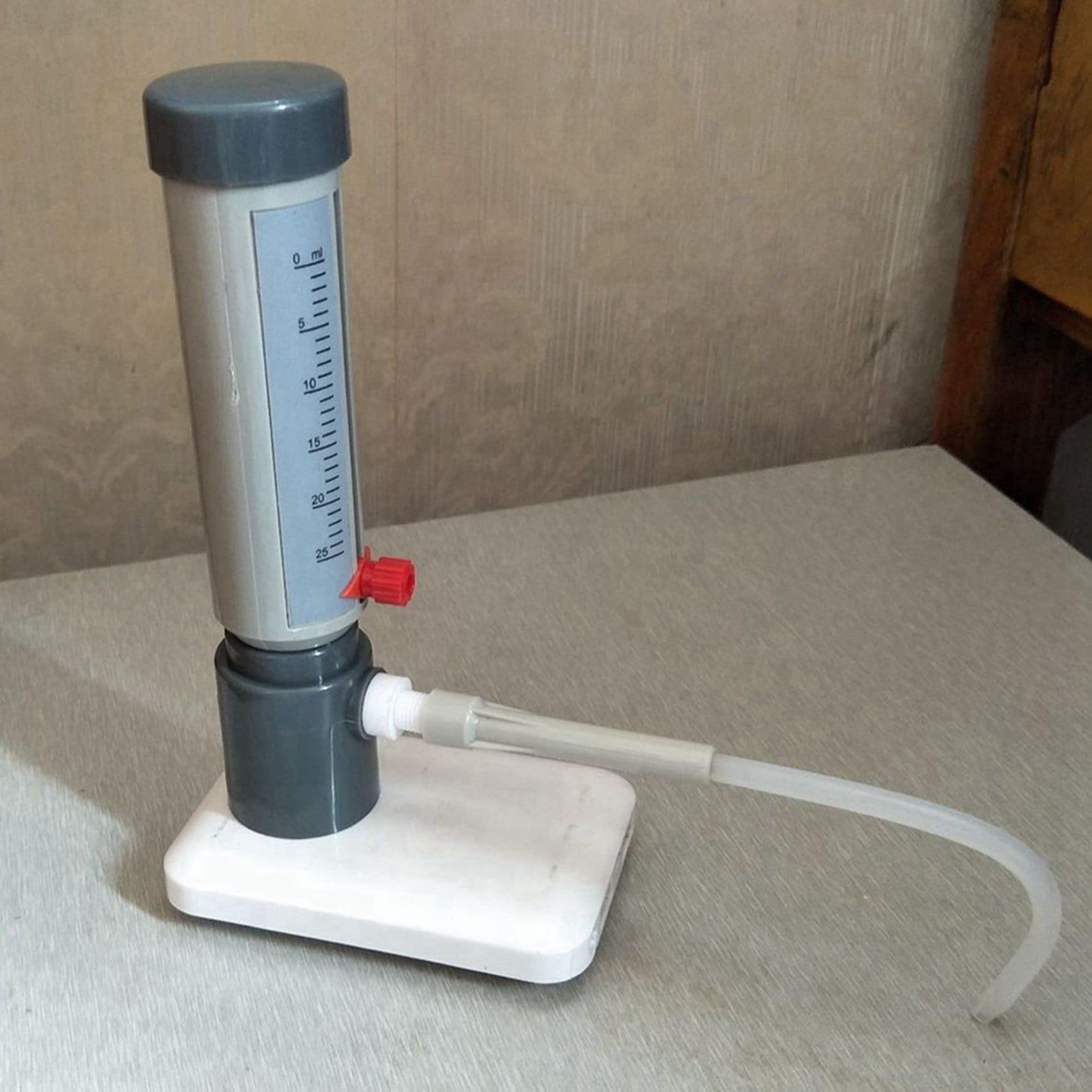 Dispenser Superiore per Bottiglie da Laboratorio 5-25 Ml Semi-Automatico Regolabile