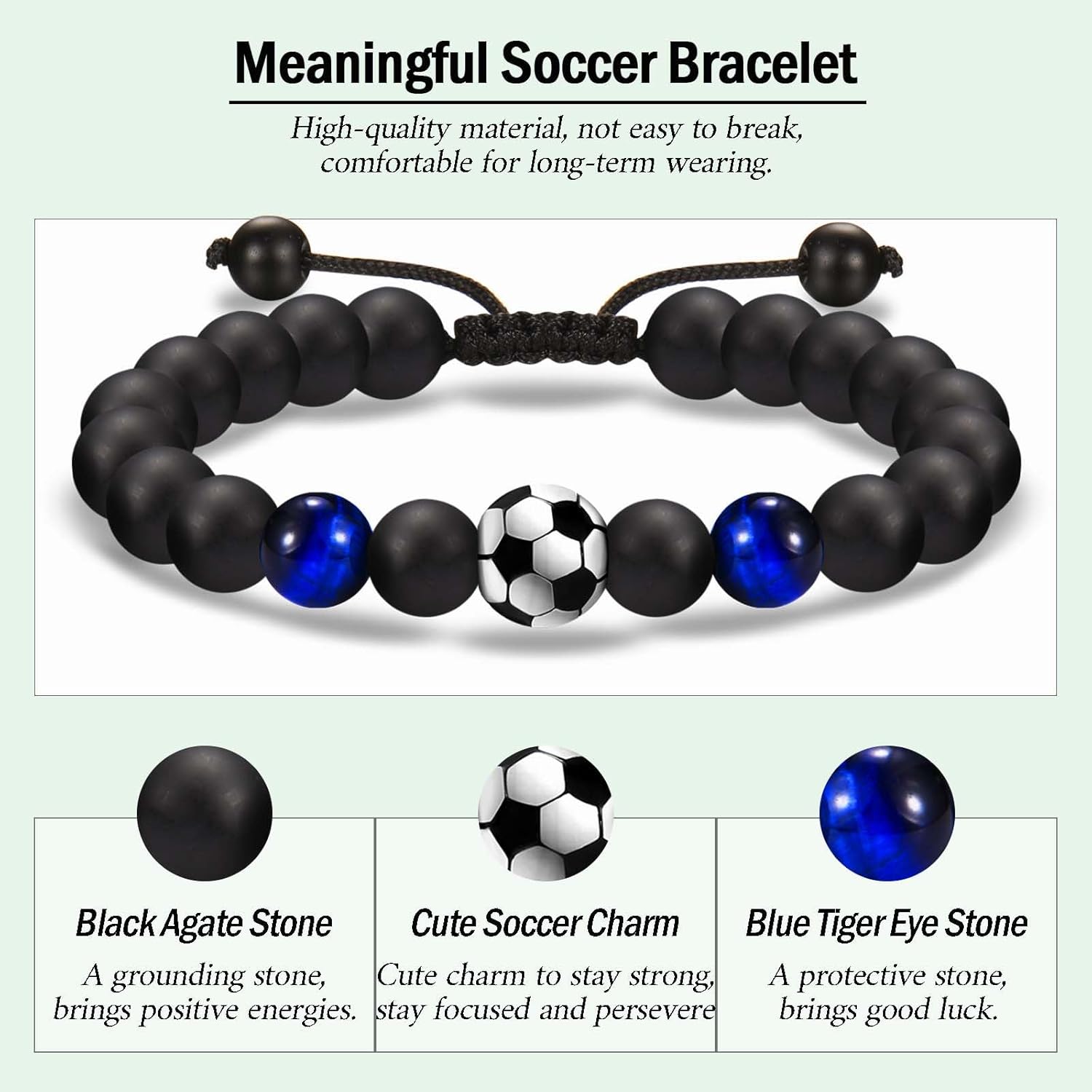 Soccer Football Basketball Baseball Hockey Bracelet Gifts for Boys Players Team Lovers Son Grandson Brother Nephew Friend as Birthday/Valentines Day/Graduation/Back to School/Christmas Gifts - Image 4
