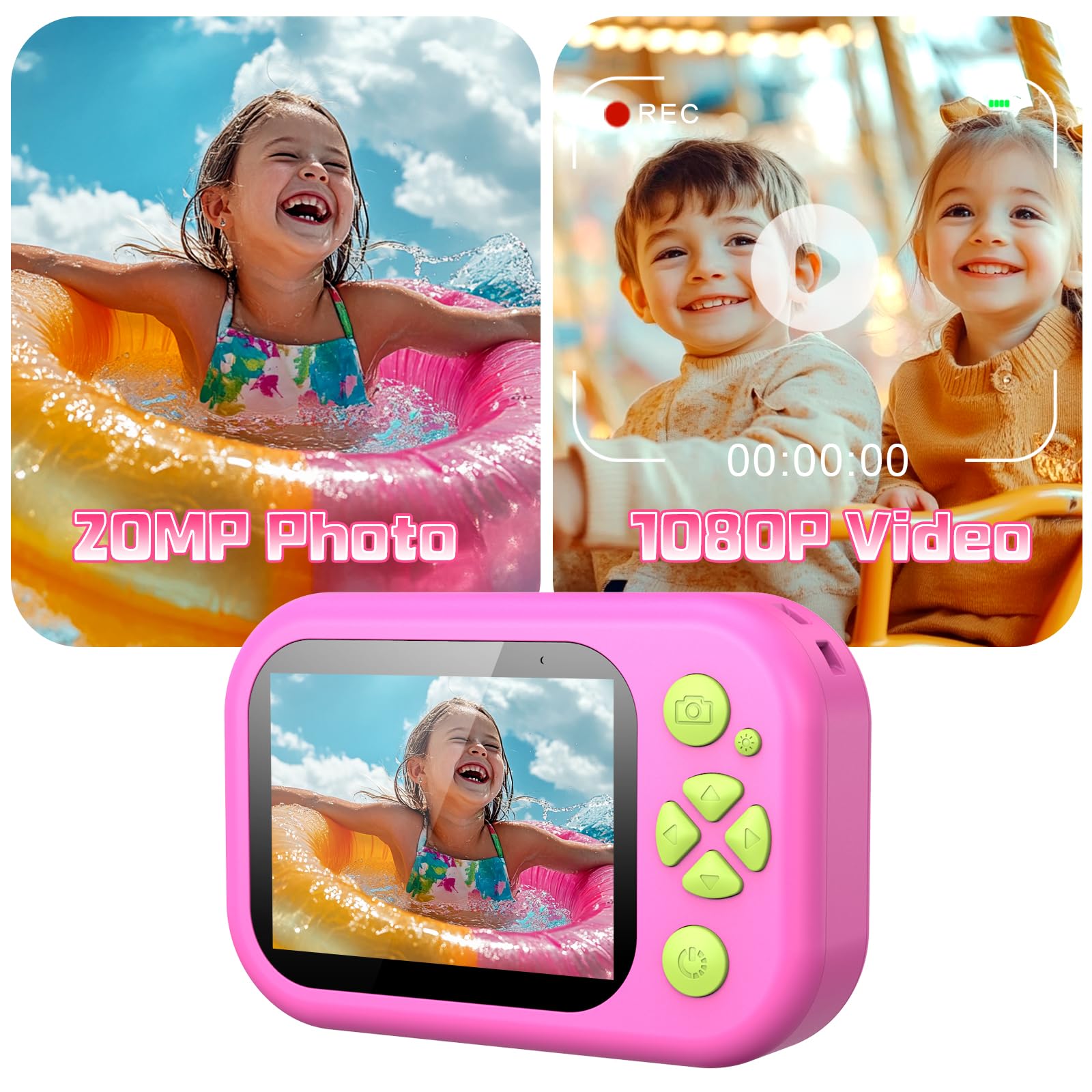 Ushining Appareil Photo Étanche Enfant 48MP | Caméra sous-Marine 10m pour Snorkeling et Piscine | Vidéo 1080P HD + Écran LCD | Cadeau Garçon Fille dès 6 Ans | Jouet Robuste et Résistant Aux Chocs