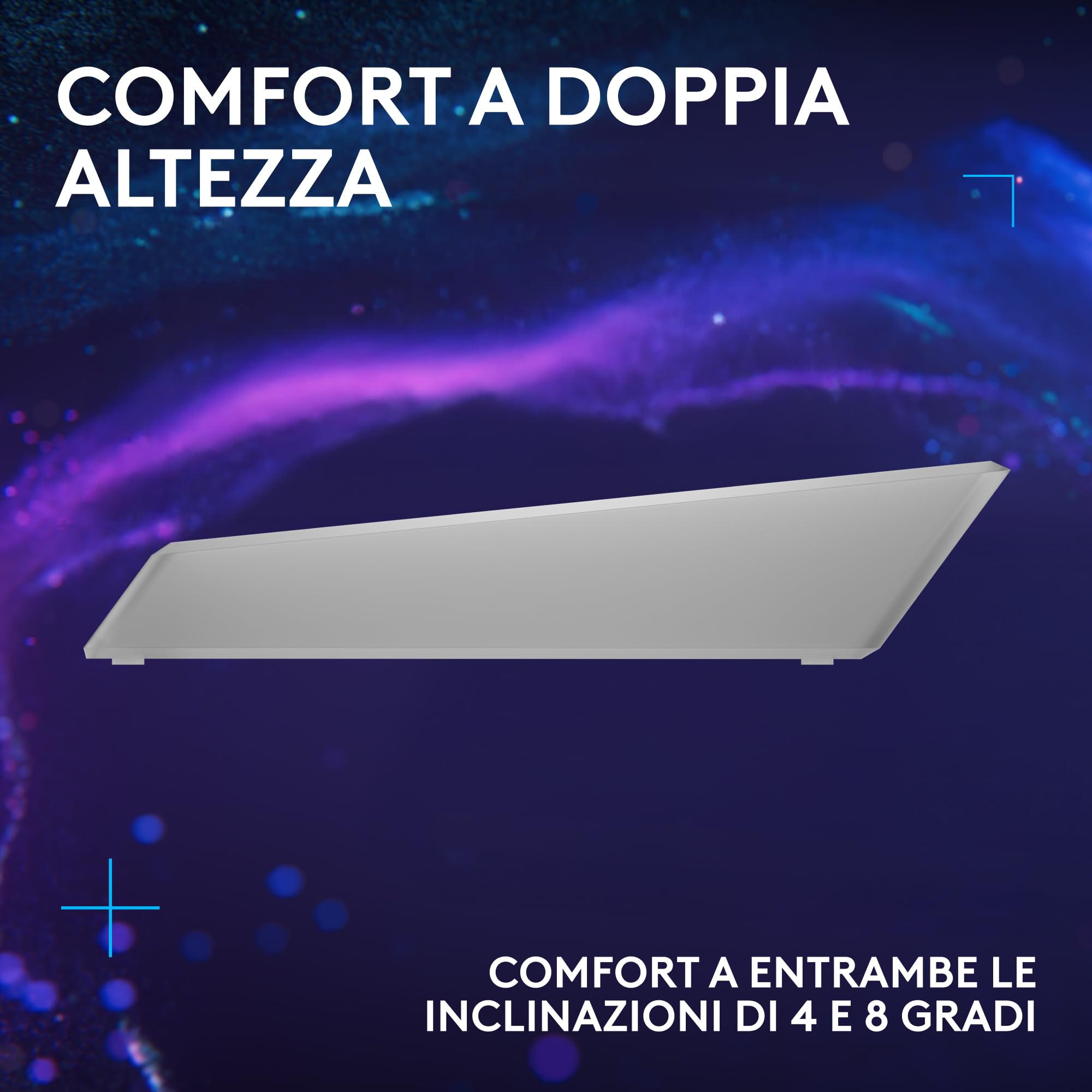Logitech G G512 X PALM REST 98, poggiapolsi in acrilico | Amplifica la barra luminosa LIGHTSYNC RGB, incisione al laser, supporto premium per tastiera gaming G512 X 98 - Trasparente