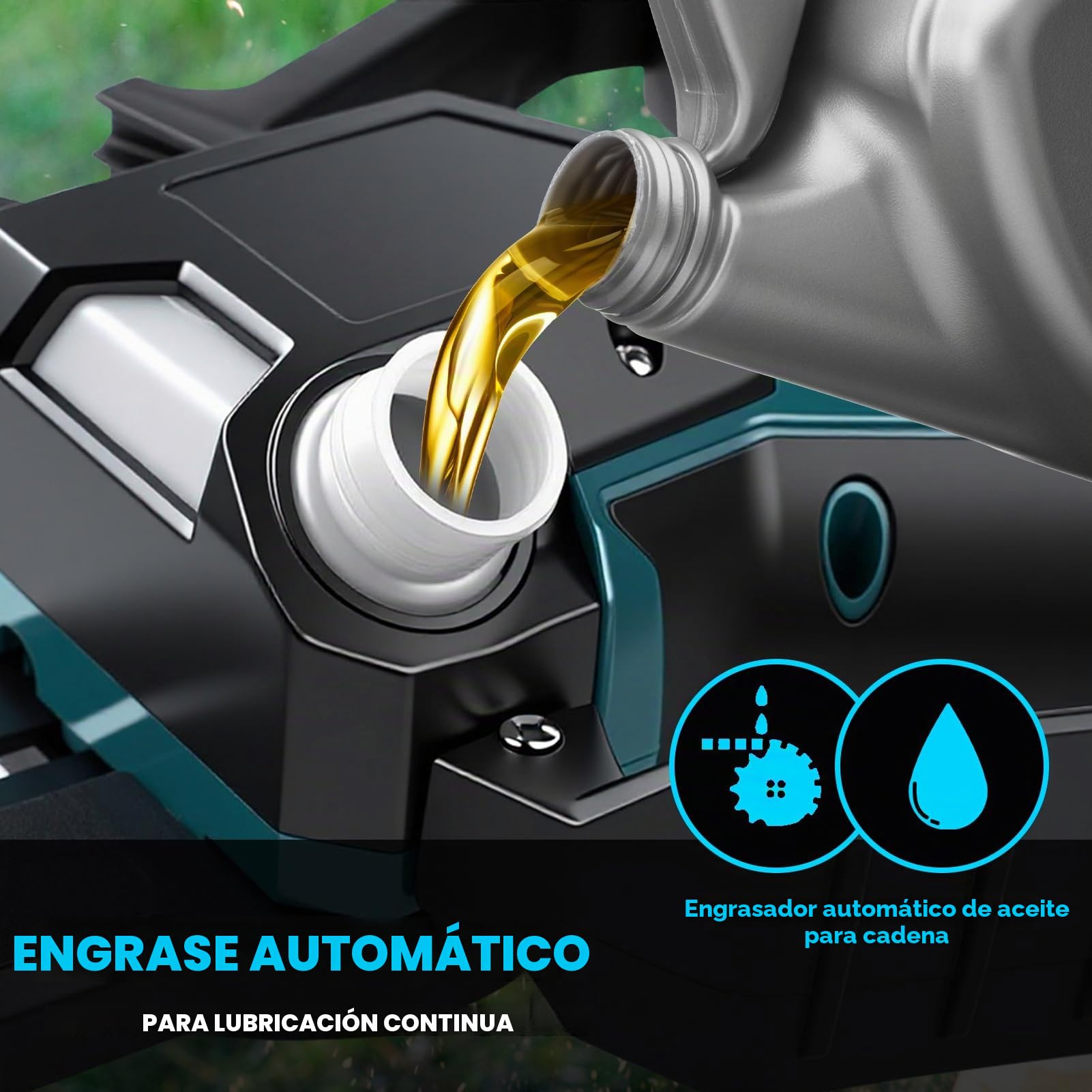 Mini Motosierra Batería para Makita 18V 8 Pulgadas, Motosierra Eléctrica Inalámbrica 600W, Sierra Eléctrica Podar Árboles con Engrasador Automático para Podar y Jardinería (Batería No Incluida)