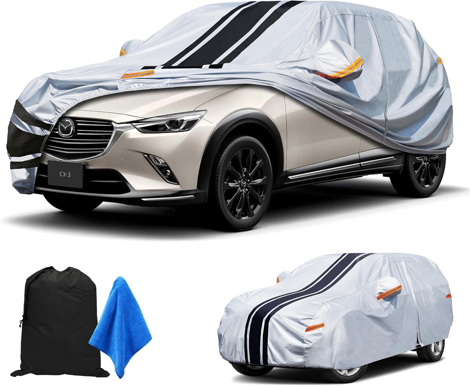 10-Layer Waterproof SUV Car Cover for HR-V, Compass, Element, CHR, Mazda CX-30, Size A10 (Up to 181 Inch)