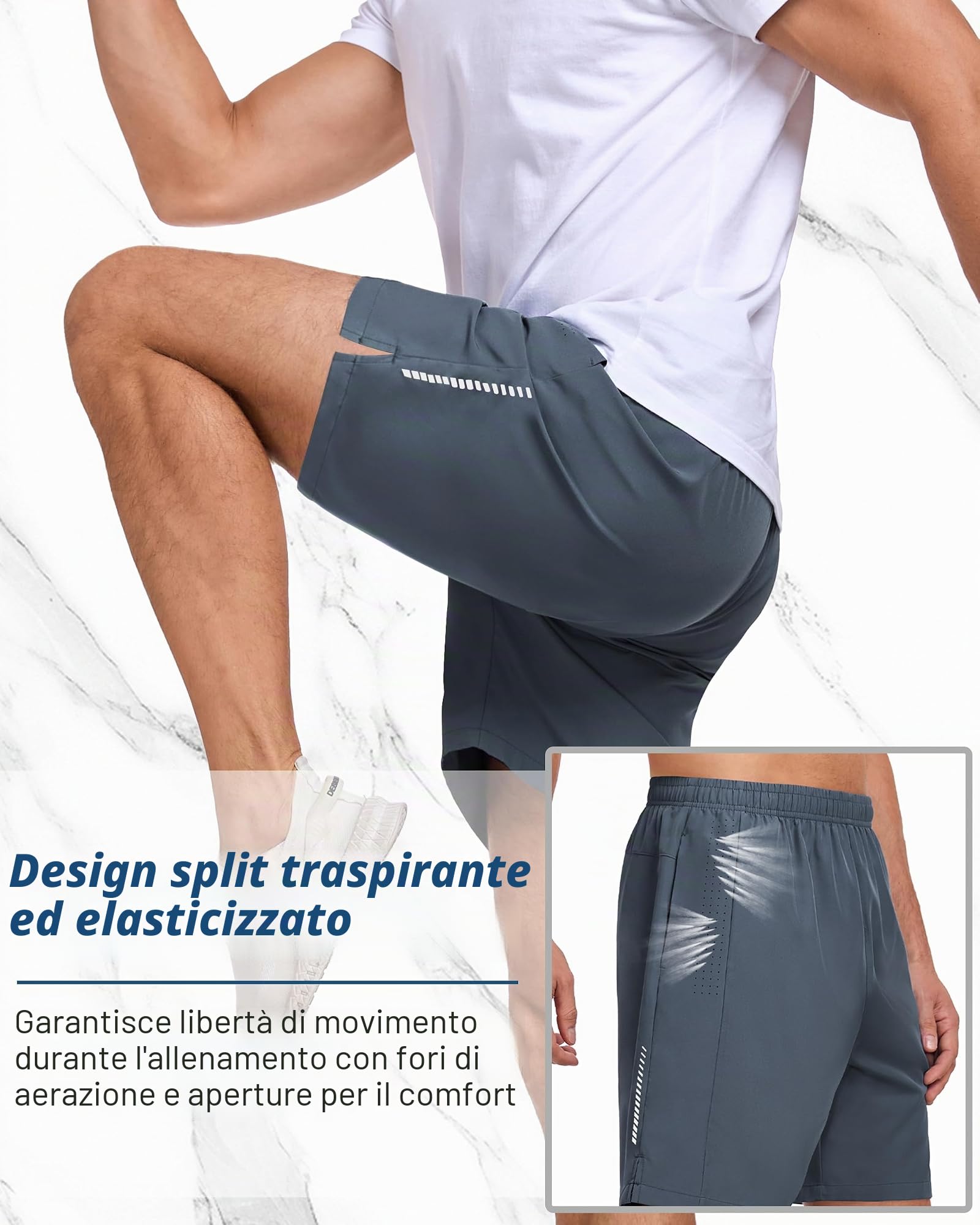 Zoofly 3 Pack Sportivi Pantaloncini Uomo ad Asciugatura Estivi Rapida Jogging Short Fitness con Tasche Pantaloni da Corsa all'aperto