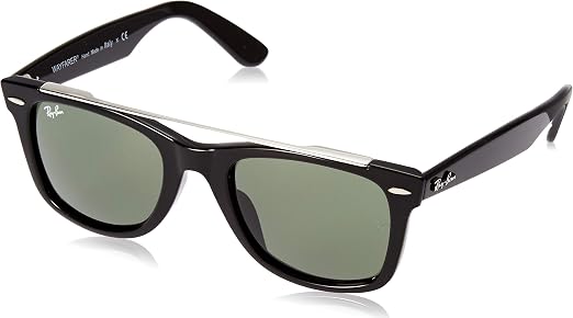 Amazon.com: Ray-Ban RB4540F Wayfarer Double Bridge Asian Fit Sunglasses,  Black/Green, 52 mm : Clothing, Shoes \u0026 Jewelry