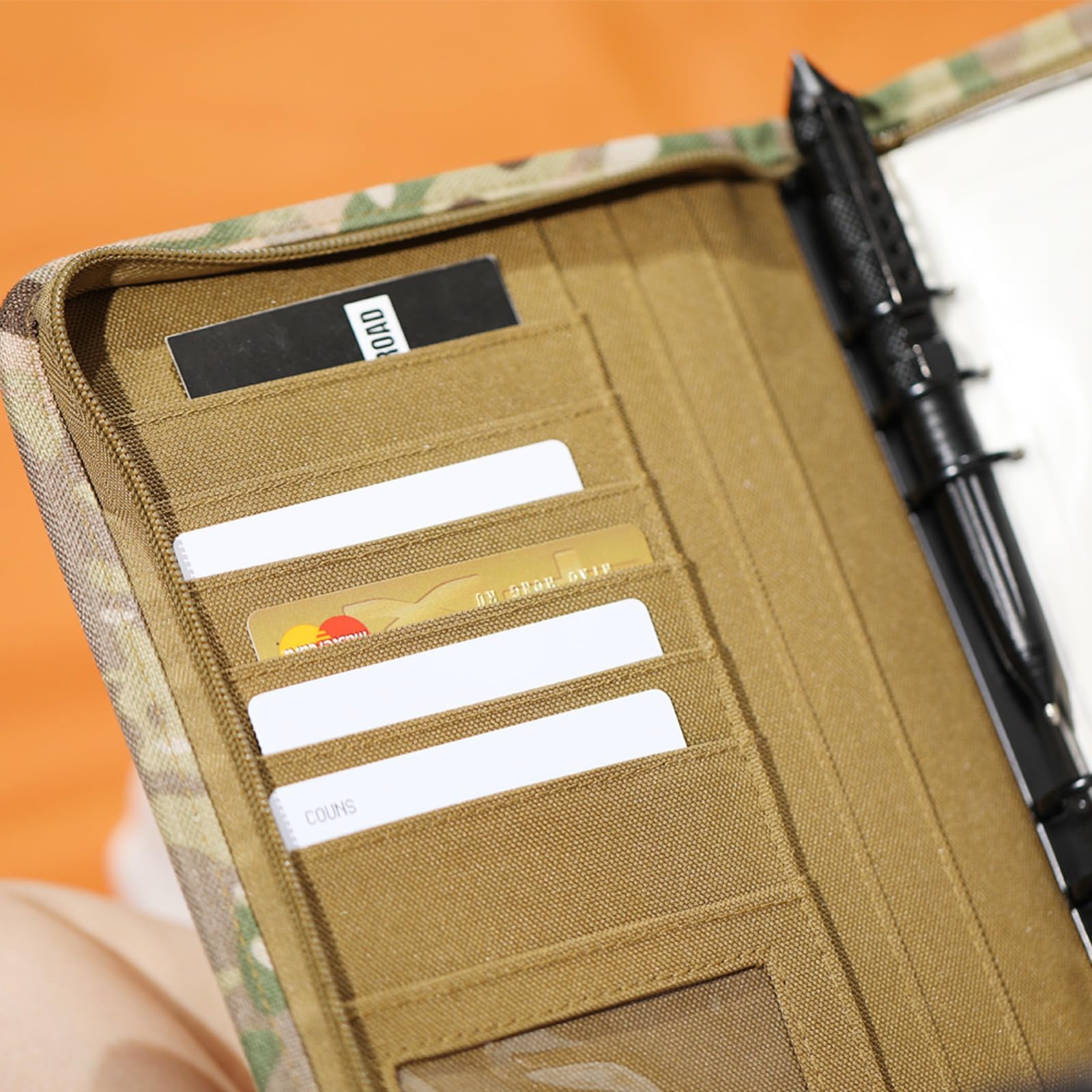 Militärischer Notizbuchordner, A5/A6-Ringordner, Notizbuchordner, Projektschreibblock, wetterbeständiges taktisches Notizbuch mit 80 Blatt losem Blattpapier