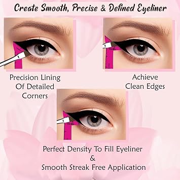 Eyeliner Stencils Pencil Liquid Waterproof Tool For Liner Makeup Brush Pen Stamp Thin Sharpener Cat Eyes Small Angled Wing Tip | Real Beginners Techniques Eye Shadow Lines Gel Eyebrow Pomade Black