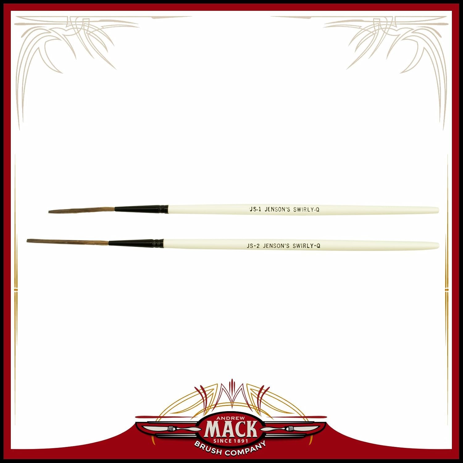 Set of 2 Size 1-2 The Jenson Swirly Q Series for Scroll Pinstriper and Script Lettering