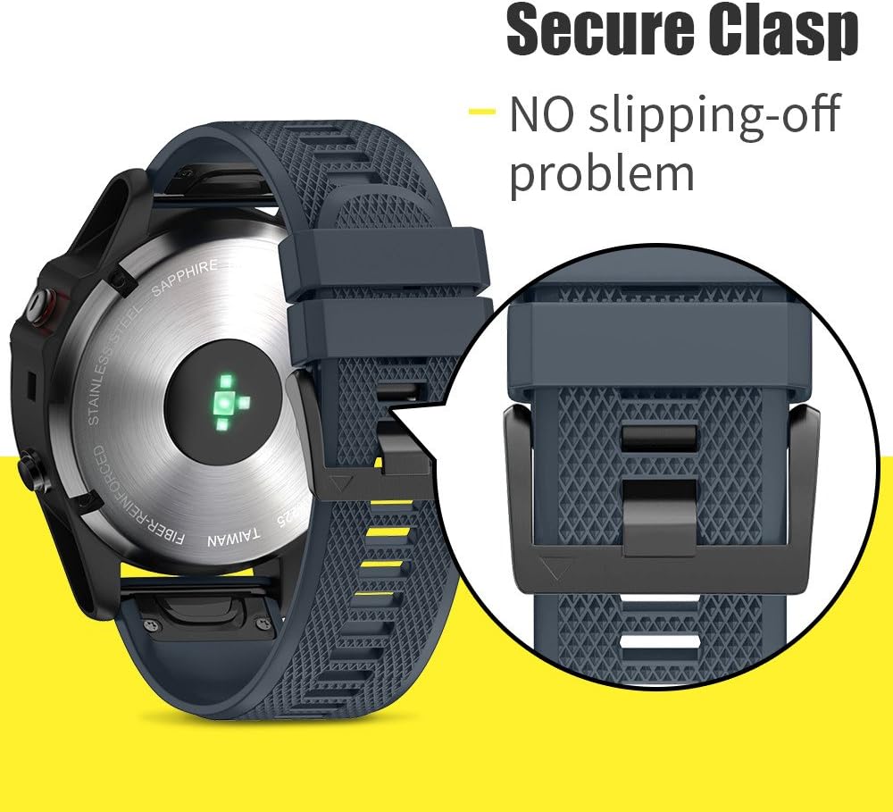 ANCOOL for Fenix 5/Fenix 6/Fenix 7 Band 22mm Silicone Watch Band for Fenix 8 Fenix E 47mm/Fenix 5 Plus/Fenix 6 Pro/Fenix 7 Pro/Forerunner 935(7pcs Set) - Image 6