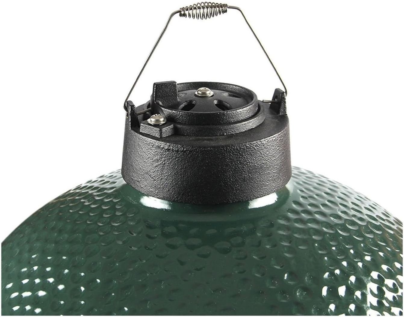 PanHy BBQ Dual Function Metal Top Draft Damper Cap Vent, Cast Iron Steel Top Adjustable Slide Chimney with Handle Fit for BGE and Other Kamados