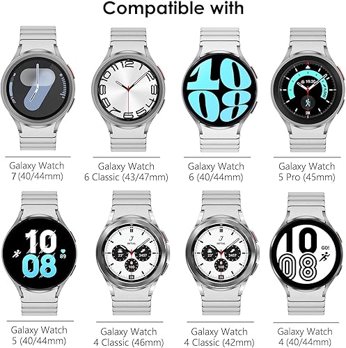 Miniatura 2 de WINGLE Correa de metal para Galaxy Watch 88 Classic Band 1.811 in 1.732 in 1.575 inGalaxy Watch 7 6 5 4 FE 1.575 in 1.732 in 5 Pro 1.772 in 64