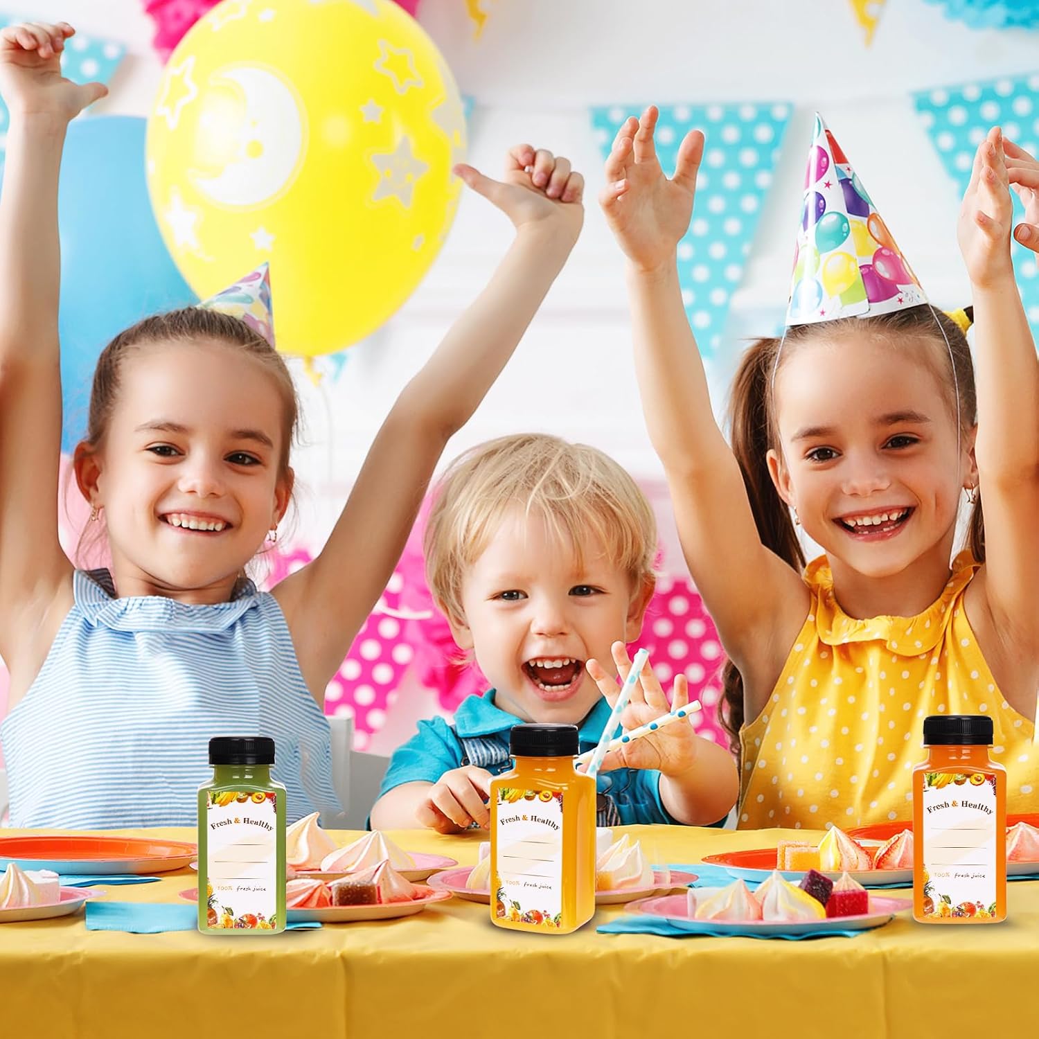 Moretoes 36pcs 8oz Juice Bottles, Plastic Bottles with Lids, Reusable Clear Containers with Caps for Juicing, Smoothie and Other Beverages - Image 6