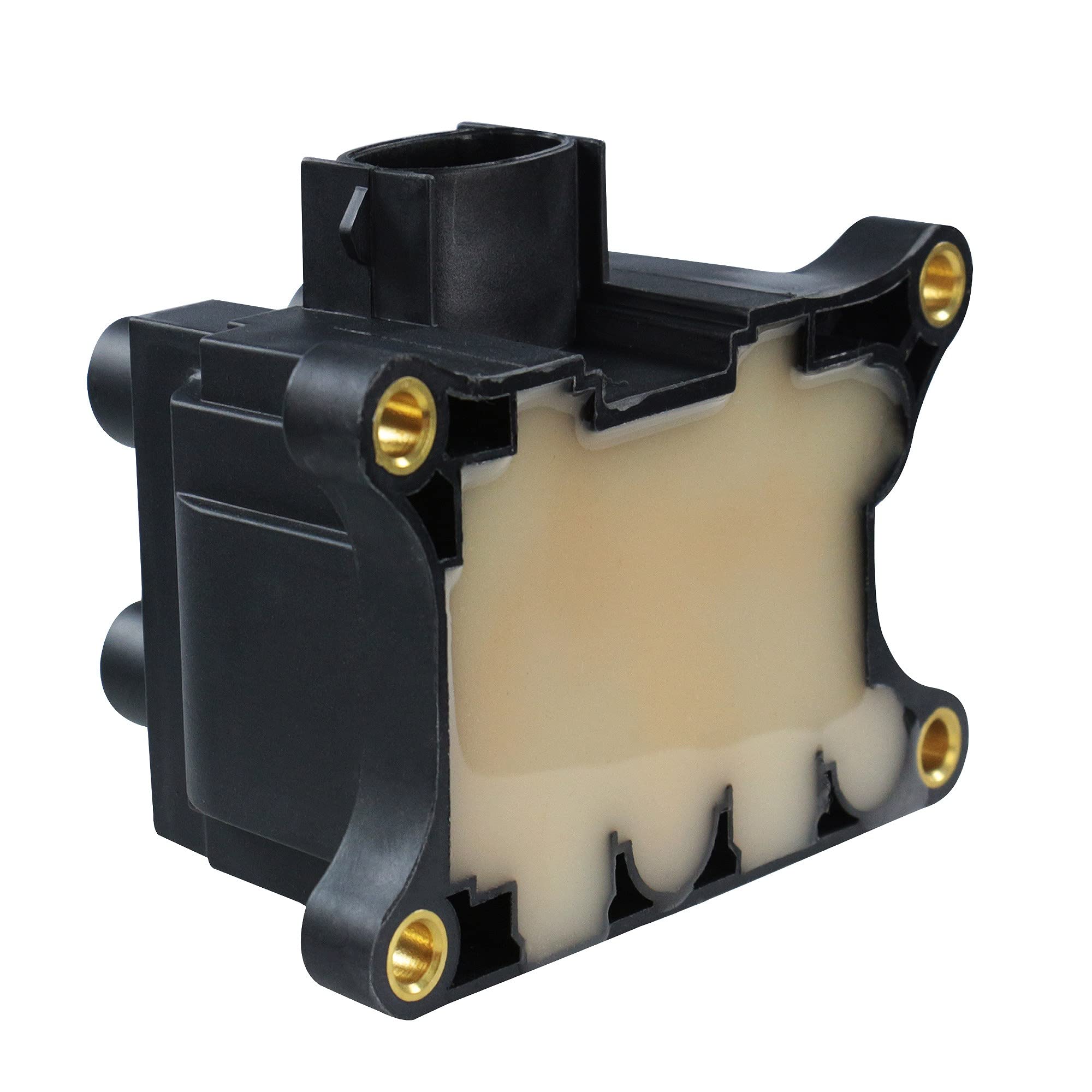 BESTPRICE 1x bobina di accensione a 3 poli modulo di accensione 12V + 4x cavo di accensione set cavo di accensione Adatto per FORD FIESTA IV (JA_, JB_)