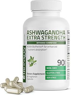 Bronson Ashwagandha Extra Strength Stress & Mood Support with BioPerine - Non GMO Formula, 90 Vegetarian Capsules